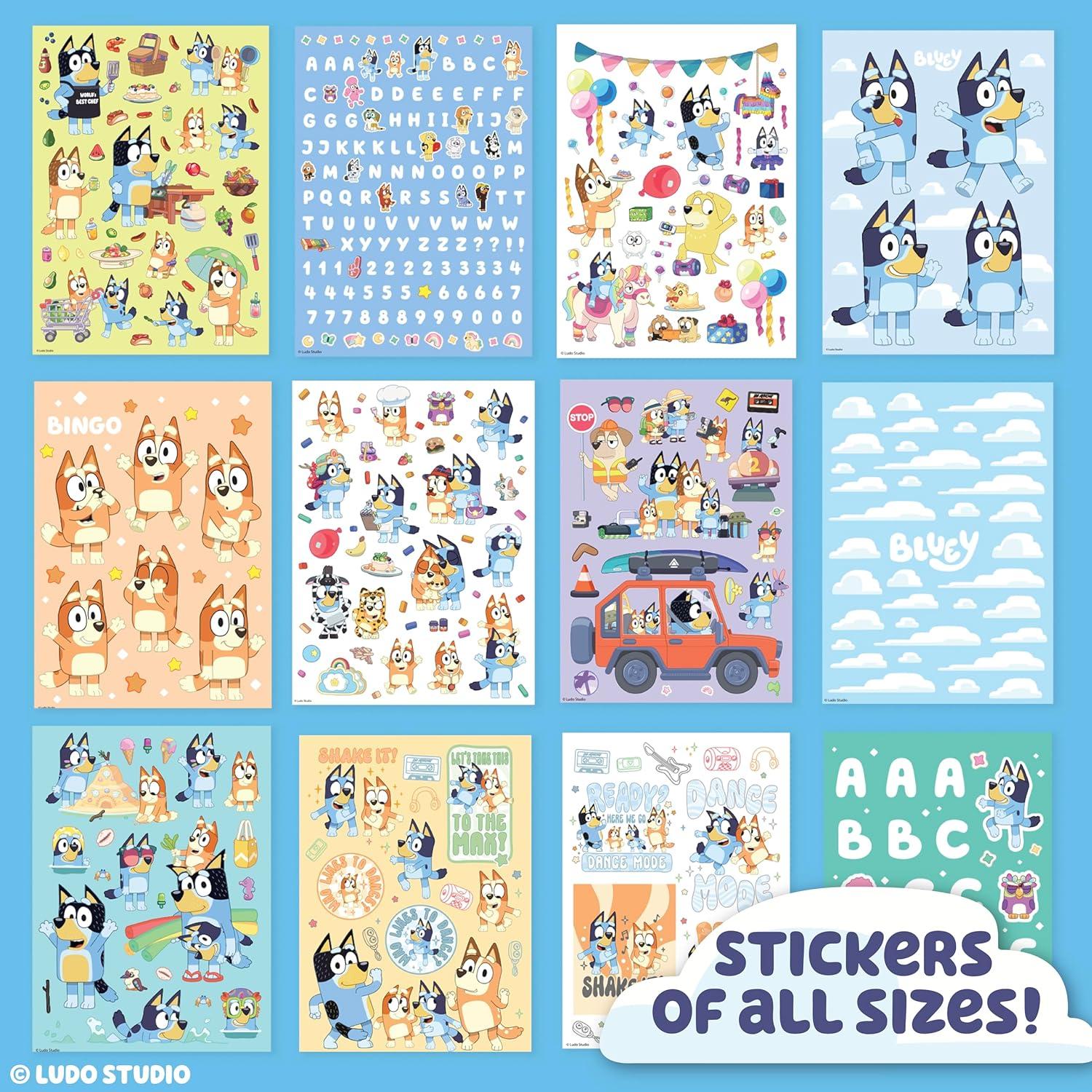 image:imageBluey 1500 Sticker Book Includes Paper Letter Stickers Bluey Bingo Bandit Chilli amp More Large amp Small Sizes Great Kids Stationery