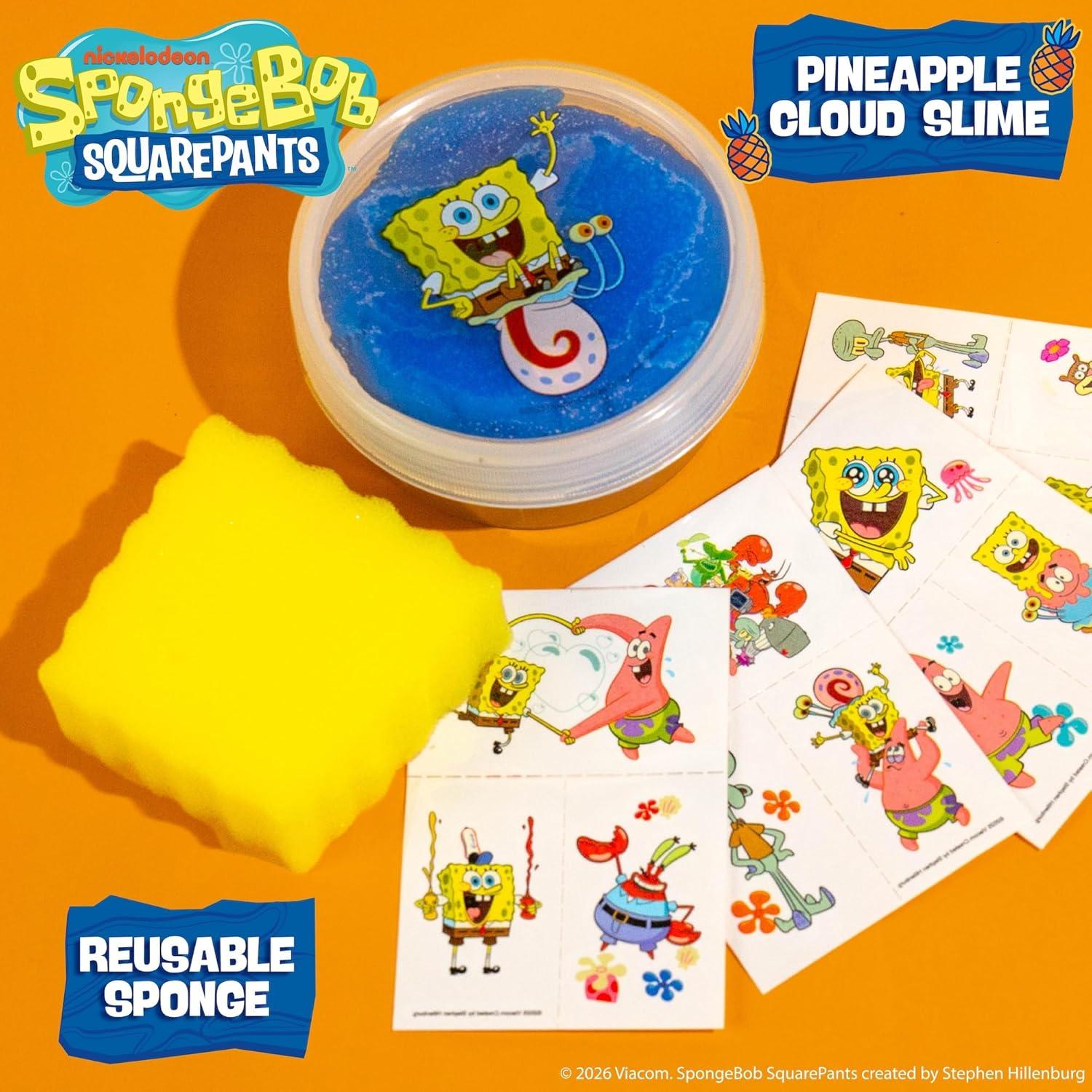 image:imageSLIMYGLOOP Tattoozee Bluey Tattoo Transfer Slime Kit Sensory Play for Kids Ages 6 Cotton Candy Scented Glitter TextureSpongebob Squarepants