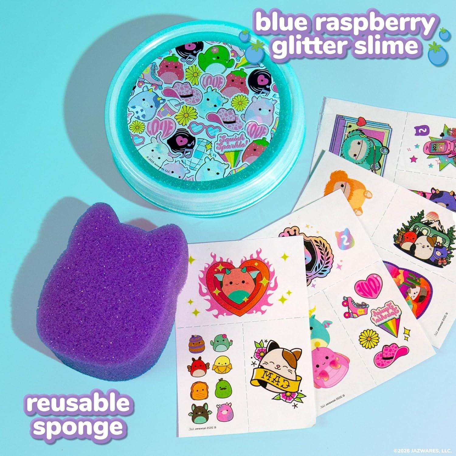 image:imageSLIMYGLOOP Tattoozee Bluey Tattoo Transfer Slime Kit Sensory Play for Kids Ages 6 Cotton Candy Scented Glitter TextureSquishmallows