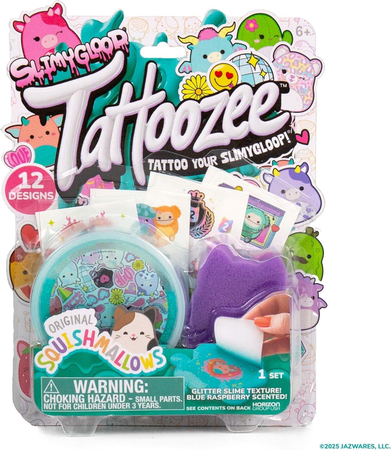 image:imageSLIMYGLOOP Tattoozee Bluey Tattoo Transfer Slime Kit Sensory Play for Kids Ages 6 Cotton Candy Scented Glitter TextureSquishmallows