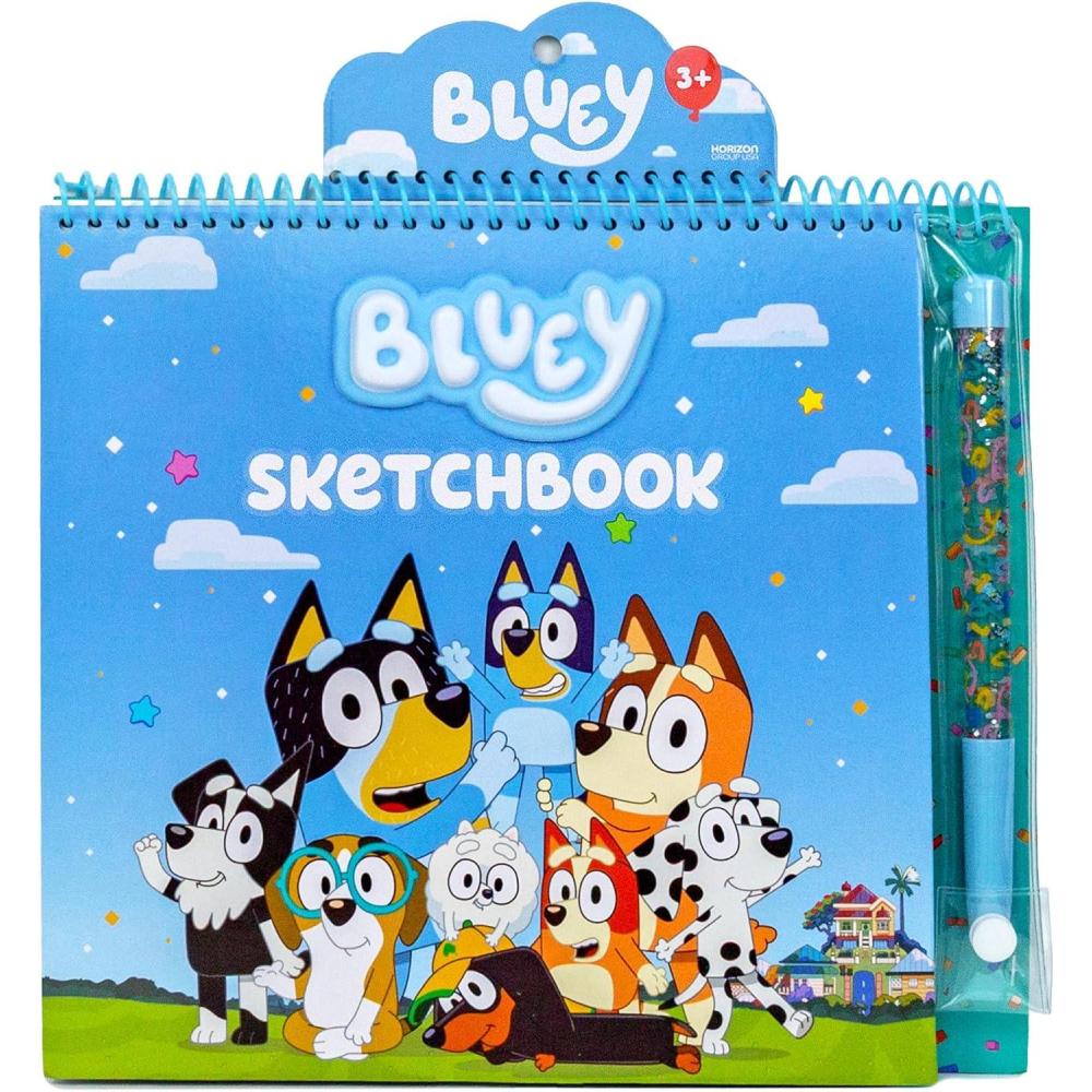 image:imageBluey Sketchbook 20Page Coloring Book with Bluey Stickers amp Glitter Pen Fun Art Supplies for Kids Great Kids GiftsBluey