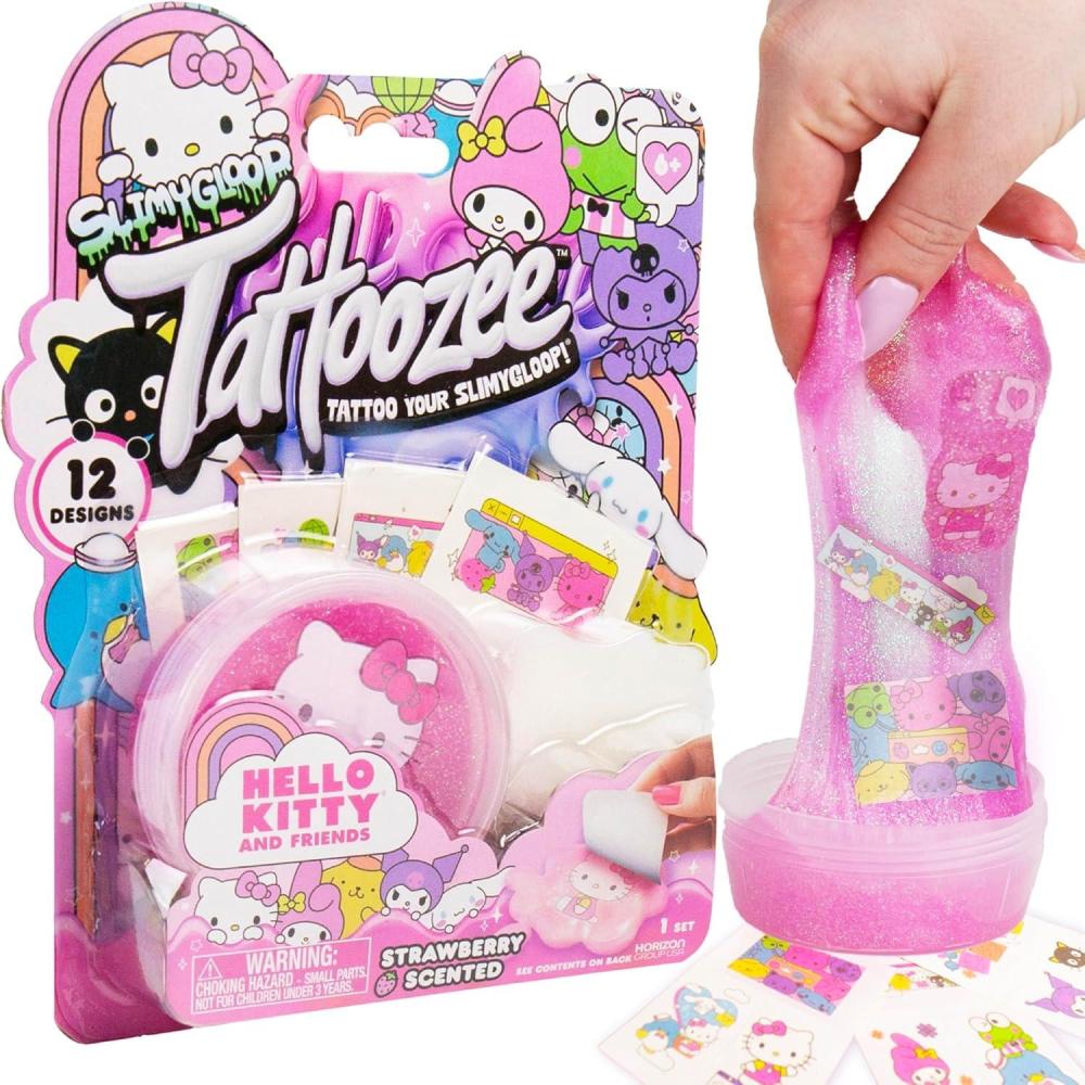 image:imageSLIMYGLOOP Tattoozee Bluey Tattoo Transfer Slime Kit Sensory Play for Kids Ages 6 Cotton Candy Scented Glitter TextureHello Kitty