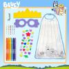 Bluey Creative Dress-Up Set, Includes Colorable Cape, Felt Crown, & Play Mask, Foam Stickers, Coloring Markers, and Gems, Bluey Toys, Toddler Activities, Dress Up Costumes for Kids, Fun Family Toy