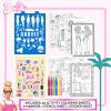 Bluey Sketchbook, 20-Page Coloring Book with Bluey Stickers & Glitter Pen, Fun Art Supplies for Kids, Great Kids Gifts(Barbie)