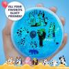 SLIMYGLOOP Tattoozee, Bluey Tattoo Transfer Slime Kit, Sensory Play for Kids Ages 6+, Cotton Candy Scented, Glitter Texture(Bluey)