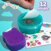 SLIMYGLOOP Tattoozee, Bluey Tattoo Transfer Slime Kit, Sensory Play for Kids Ages 6+, Cotton Candy Scented, Glitter Texture(Squishmallows)