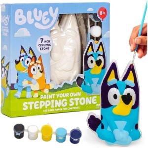 Bluey Paint Your Own Ceramic Stepping Stone Kit, Measures 7 Inches, Includes Acrylic Paints & Paintbrush