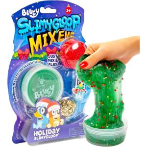 Bluey SLIMYGLOOP Mix’EMS – Muffin Cloud Slime, Marshmallow-Scented, Includes Glitter, Foam Balls & Collectible Muffin Charm(Bluey Holiday – Peppermint)