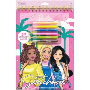 Bluey Sketchbook, 20-Page Coloring Book with Bluey Stickers & Glitter Pen, Fun Art Supplies for Kids, Great Kids Gifts(Barbie)
