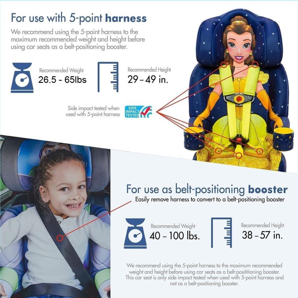 image:imageKidsEmbrace 2in1 Car Seat ForwardFacing Harness 26565 lbs amp Booster Mode 40100 lbs Latch Premium Fit with MultiPosition Headrest Harness amp ReclinePrincess Belle