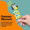 Bluey and Bingo Gummy Lollipops, Character Candy Skewers with Twisted Fruit Gummies – Individually Wrapped Party Favor Treats, (4 Pack)