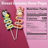Bluey and Bingo Gummy Lollipops, Character Candy Skewers with Twisted Fruit Gummies – Individually Wrapped Party Favor Treats, (4 Pack)