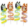 Bluey and Bingo Gummy Lollipops, Character Candy Skewers with Twisted Fruit Gummies – Individually Wrapped Party Favor Treats, (4 Pack)
