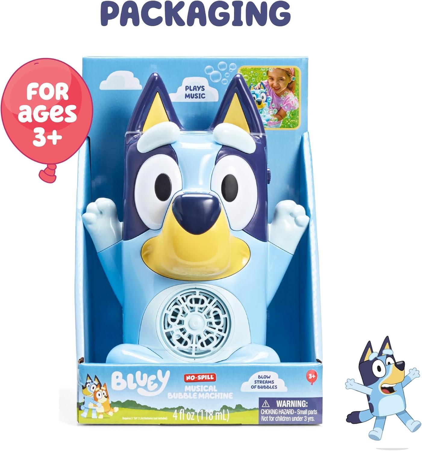 image:imageBLUEY NO Spill Musical Bubble Machine Bubble Toy for Baby Toddlers and Kids Amazon Toys Exclusive with 16 oz of Extra Bubble Solution Bubble Solution Bottle Colors Will VaryBluey