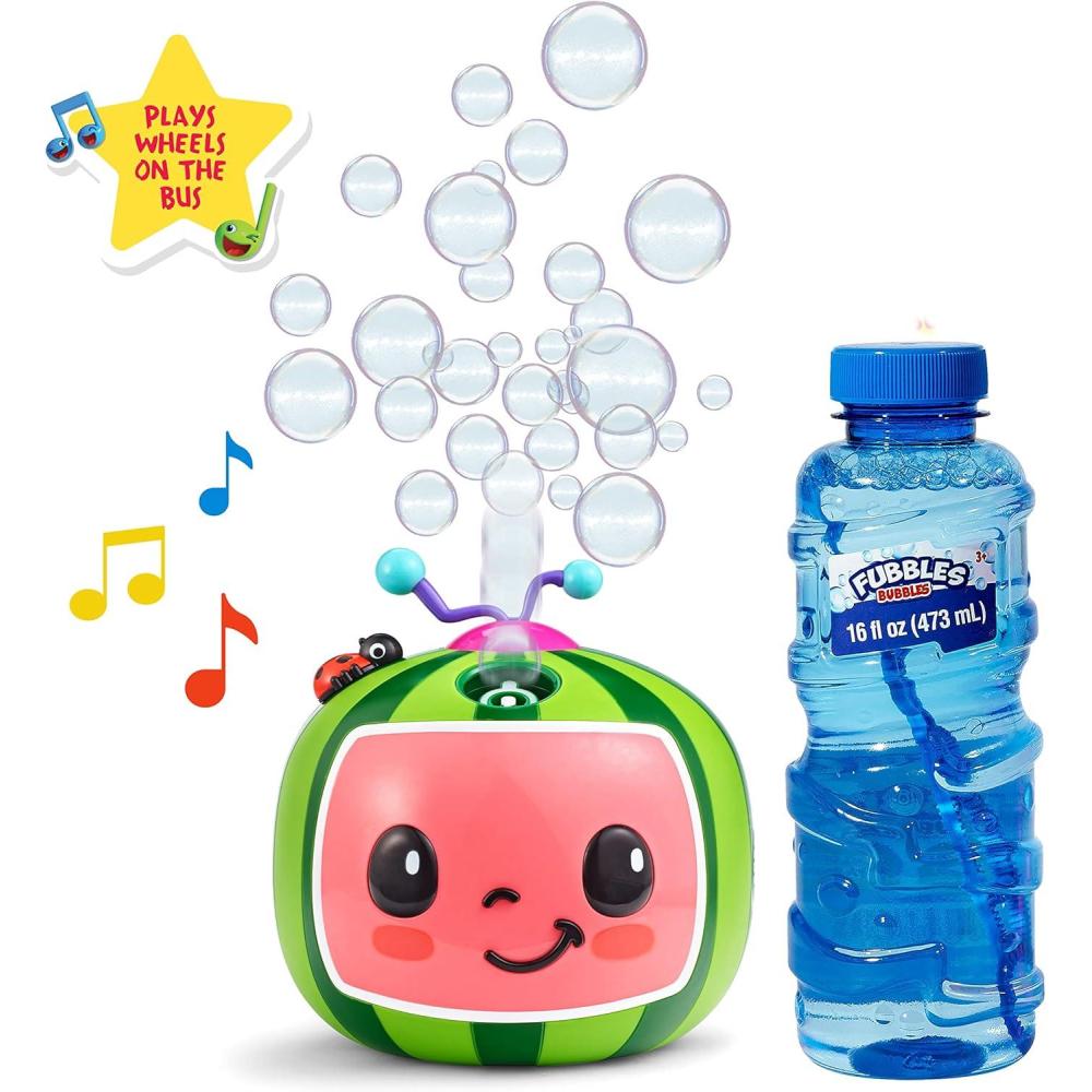 image:imageBLUEY NO Spill Musical Bubble Machine Bubble Toy for Baby Toddlers and Kids Amazon Toys Exclusive with 16 oz of Extra Bubble Solution Bubble Solution Bottle Colors Will VaryCocomelon