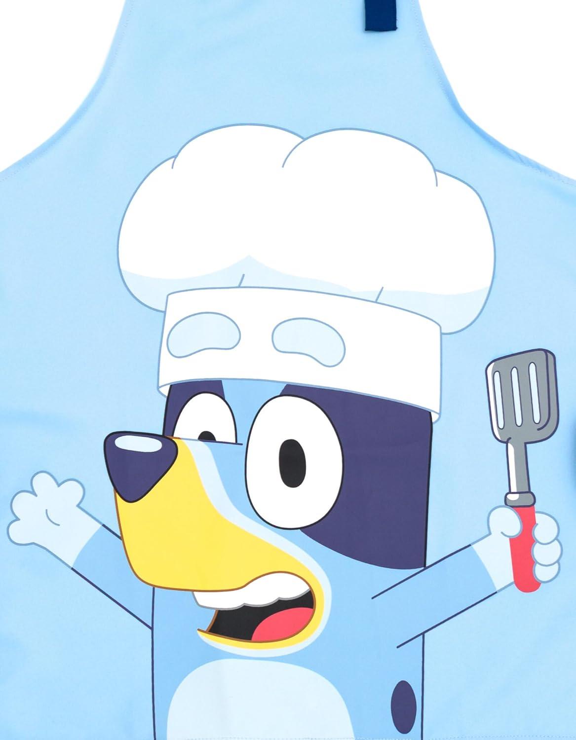 image:imageBluey Twill Apron and Chef Hat Cooking Set Kid and Adult SizesSky Blue Bluey