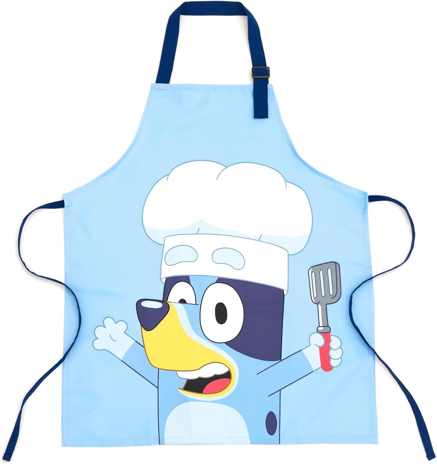 image:imageBluey Twill Apron and Chef Hat Cooking Set Kid and Adult SizesSky Blue Bluey
