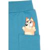 Bluey Drop Shoulder T-Shirt and Shorts Outfit Set Toddler to Big Kid Sizes (2T – 10-12)(Soft Aqua Green / Blue)