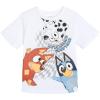 Bluey T-Shirt and Mesh Shorts Outfit Set Infant to Big Kid Sizes (12 Months – 10-12)(White / Black)