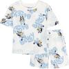 Bluey Waffle T-Shirt & Shorts Set Infant to Little Kid Sizes (12 Months – 7-8)(Off-white / Blue)
