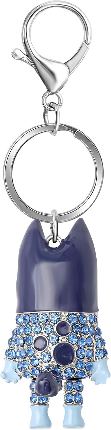 image:imageBluey Bag Charm Pave Crystal Official License Bluey Charm Keychain with Lobster Clip