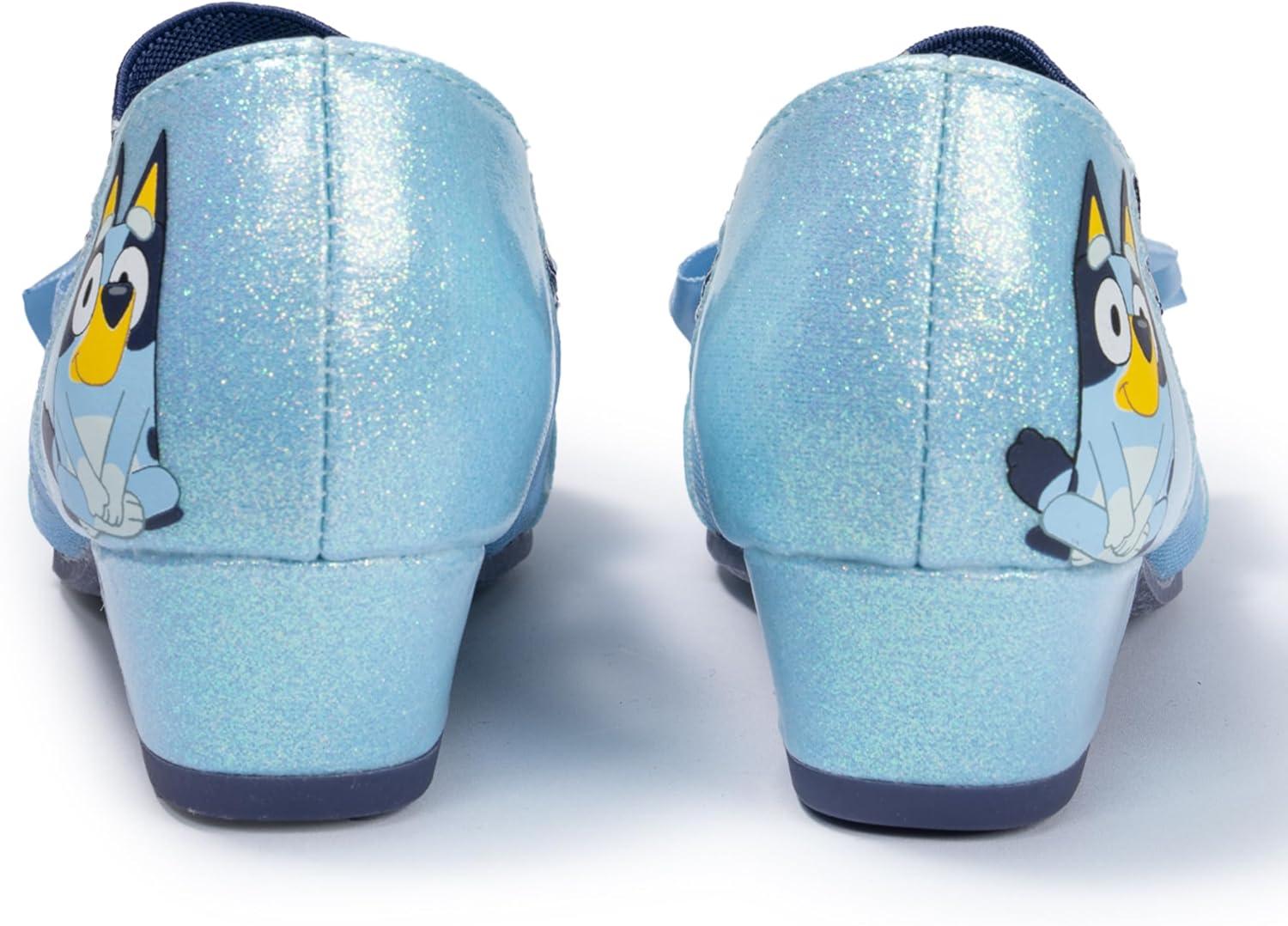 image:imageBluey Mary Jane High Heels for Toddlers Officially Licensed Bow Ballet Slippers and Kids Dress ShoesLight Blue