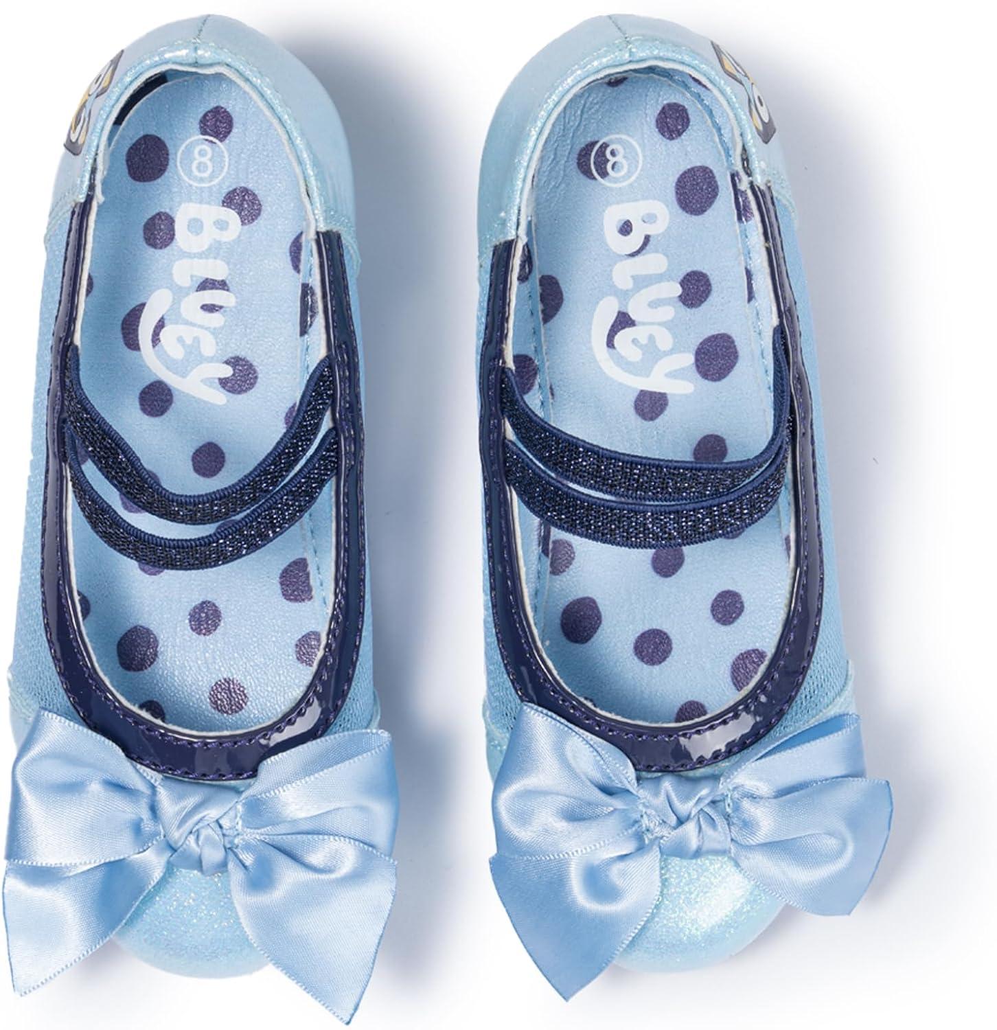 image:imageBluey Mary Jane High Heels for Toddlers Officially Licensed Bow Ballet Slippers and Kids Dress ShoesLight Blue