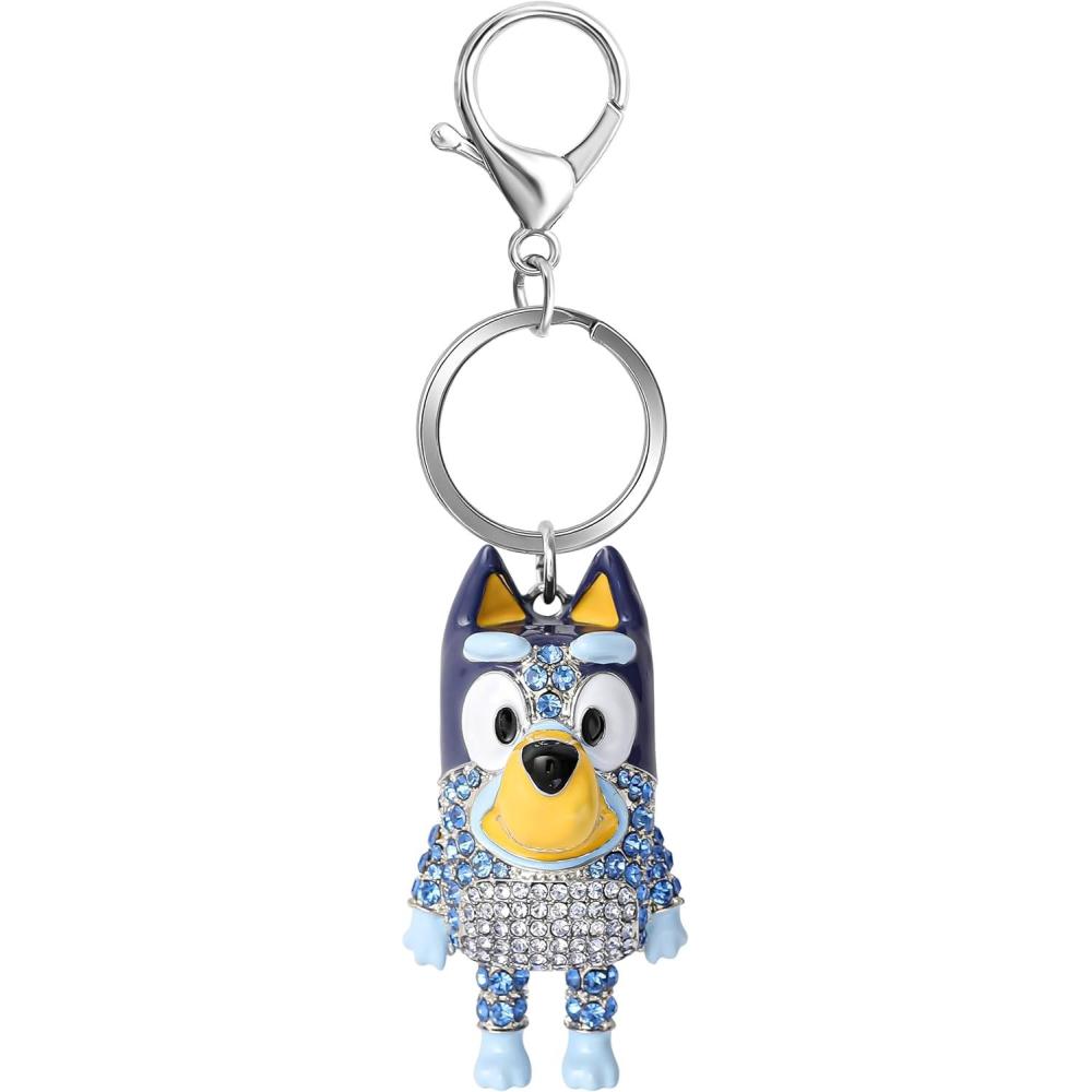 image:imageBluey Bag Charm Pave Crystal Official License Bluey Charm Keychain with Lobster Clip