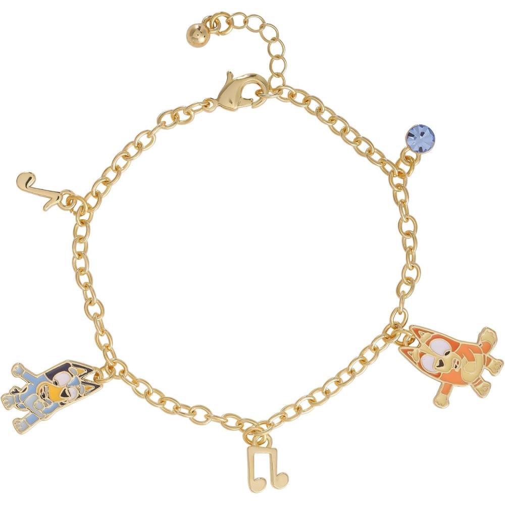 image:imageBluey Bracelets with 5 Charms Official License 67575 Silver or 18k Gold FlashPlated Charm BraceletGold