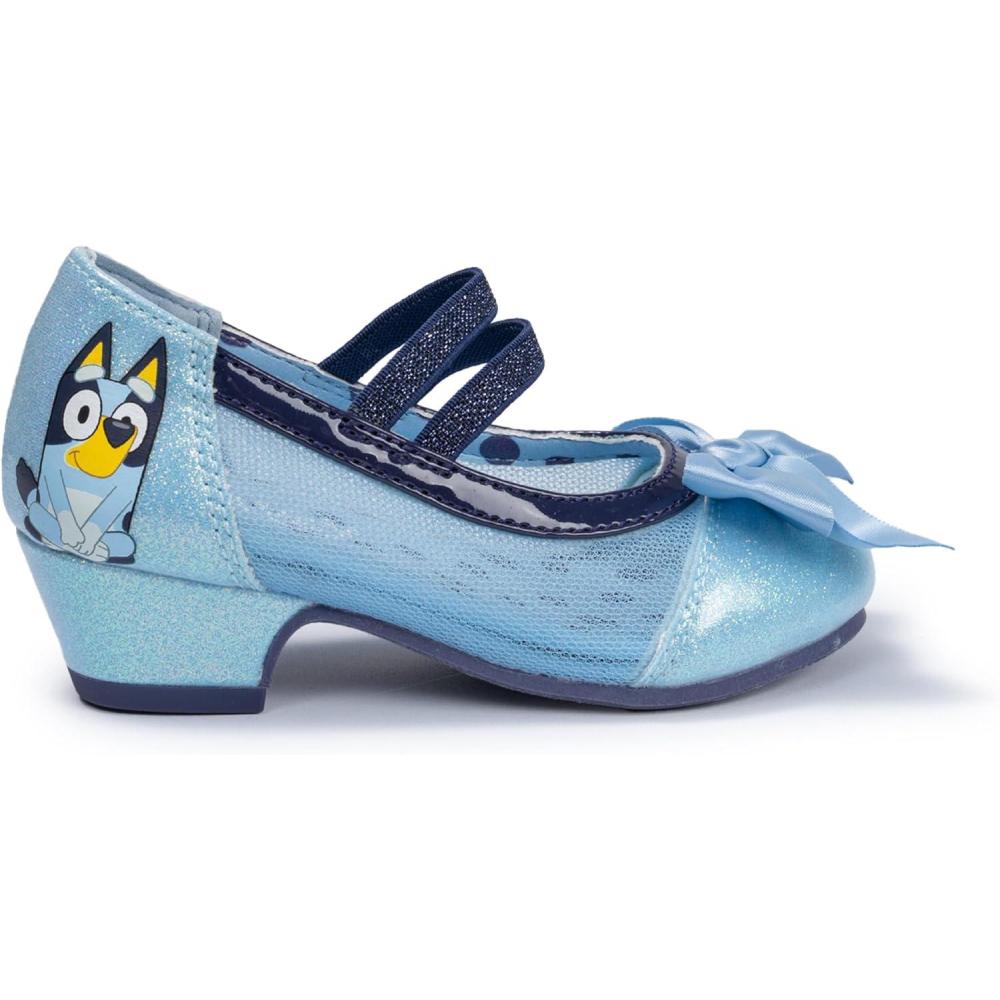 image:imageBluey Mary Jane High Heels for Toddlers Officially Licensed Bow Ballet Slippers and Kids Dress ShoesLight Blue