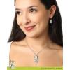 Bluey Pendant Necklace and Fish Hook Earrings Set Official License, Fashion Bluey Jewelry with Clear Crystals