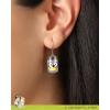 Bluey Pendant Necklace and Fish Hook Earrings Set Official License, Fashion Bluey Jewelry with Clear Crystals