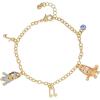 Bluey Bracelets with 5 Charms Official License, 6.75″+.75″ Silver or 18k Gold Flash-Plated Charm Bracelet(Gold)