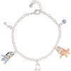 Bluey Bracelets with 5 Charms Official License, 6.75″+.75″ Silver or 18k Gold Flash-Plated Charm Bracelet(Silver)