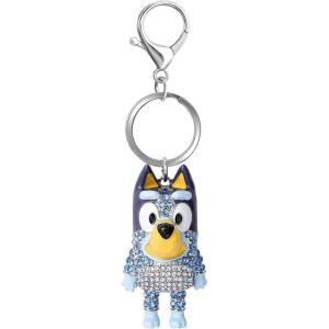 Bluey Bag Charm Pave Crystal, Official License Bluey Charm Keychain with Lobster Clip