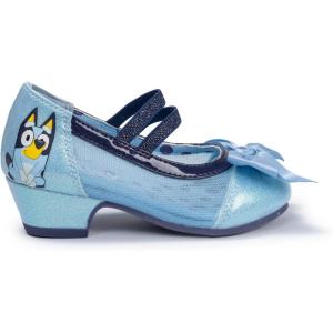 Bluey Mary Jane High Heels for Toddlers – Officially Licensed Bow Ballet Slippers and Kids Dress Shoes(Light Blue)