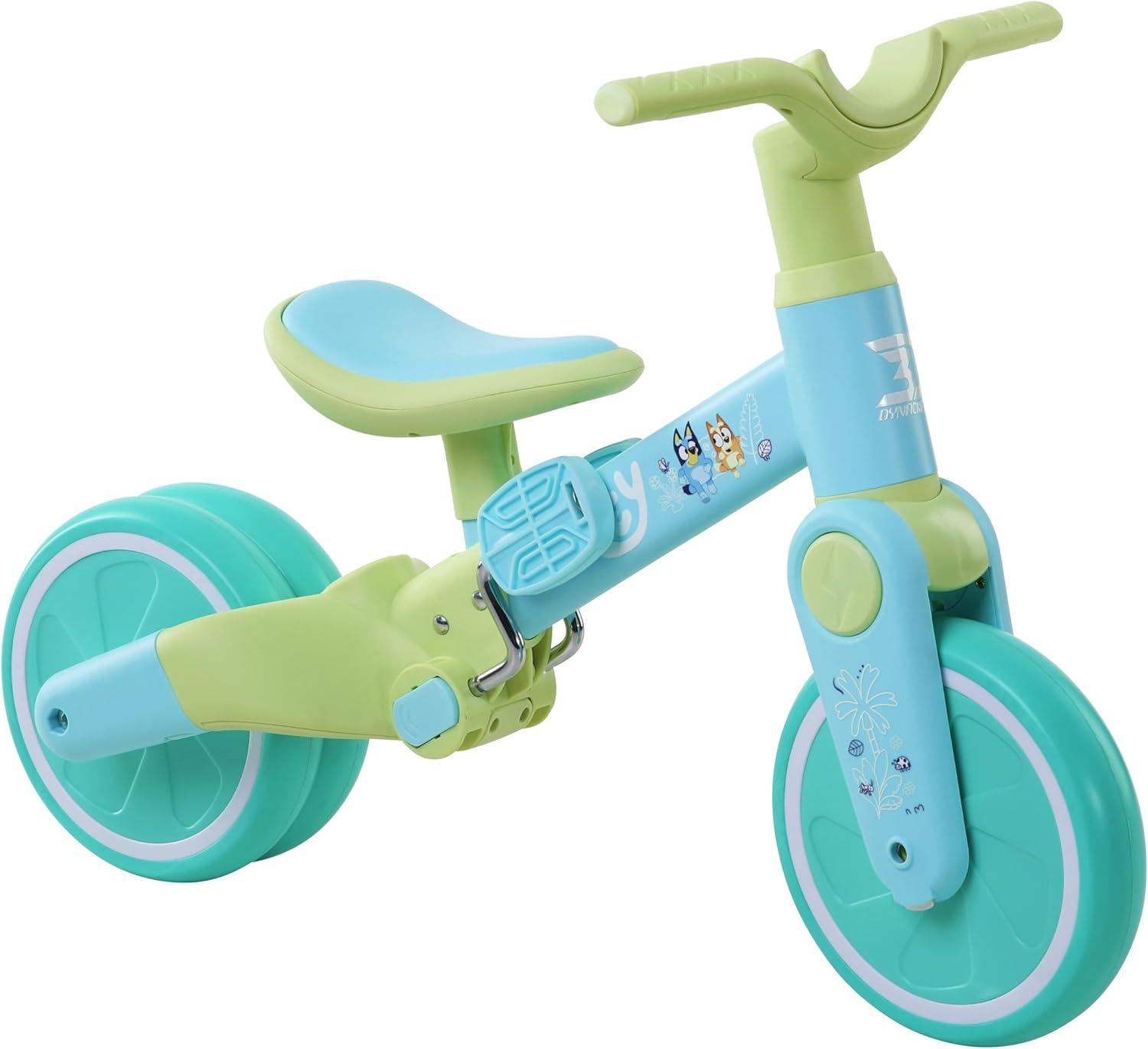 image:imageDynacraft Bluey Riding Toys for Toddlers 3in1 Push Trike amp 4Wheel Balance BikeBlue