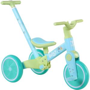 Dynacraft Bluey Riding Toys for Toddlers — 3-in-1 Push Trike & 4-Wheel Balance Bike(Blue)