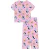 Bluey Girls’ 2-piece Loose-fit Button Down Matching Pajama Set, Soft & Cute for Kids(Bluey Hearts)