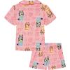 Bluey Girls’ 2-piece Loose-fit Button Down Matching Pajama Set, Soft & Cute for Kids(Fun Time)