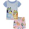 Bluey Girls’ 2-piece Loose-fit Pajama Set, Soft & Cute for Kids(Bluey Flowers Pink)
